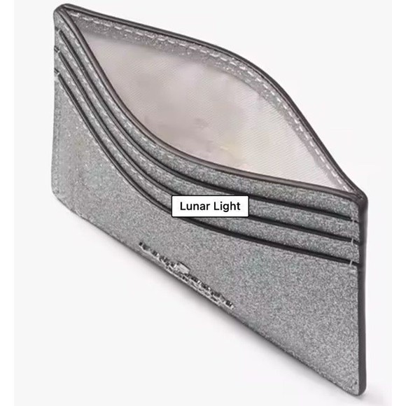 BRAND NEW Kate Spade Glimmer Small Slim Card Holder - Lunar Light - Picture 3 of 4